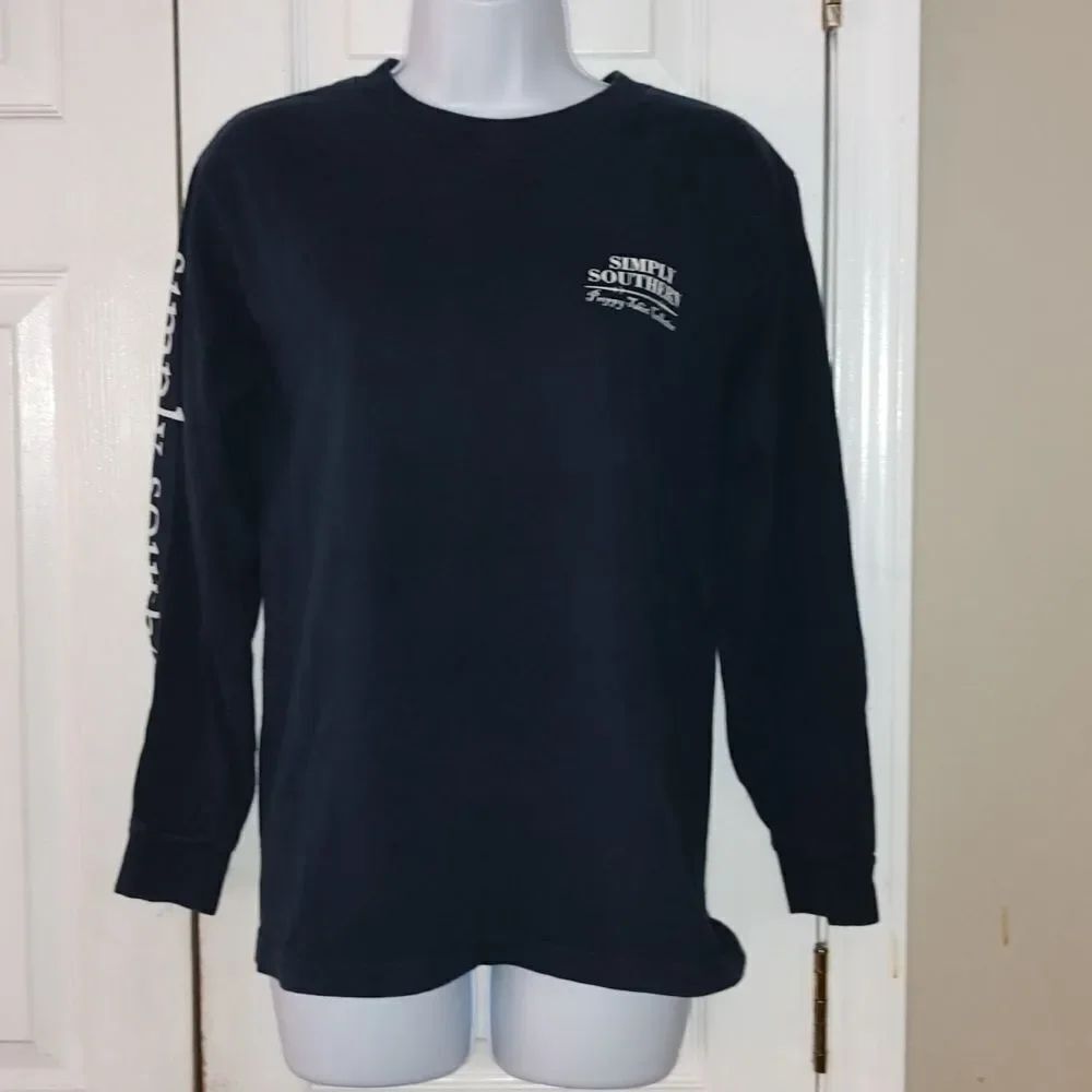 Simply Southern navy long sleeve tshirt with Turtle  Sz S